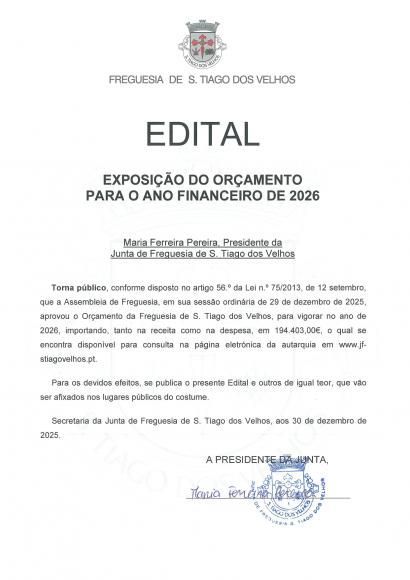 Exposi&ccedil;&atilde;o do Or&ccedil;amento 2026