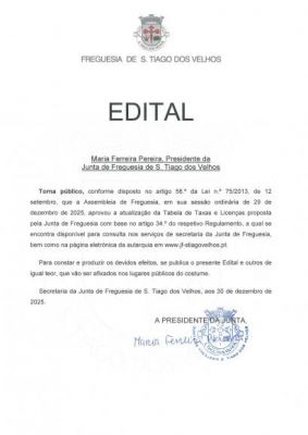 Exposi&ccedil;&atilde;o da Tabela de Taxas e Licen&ccedil;as para 2026