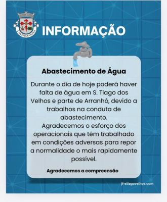 &Aacute;GUA - Interrup&ccedil;&atilde;o do abastecimento