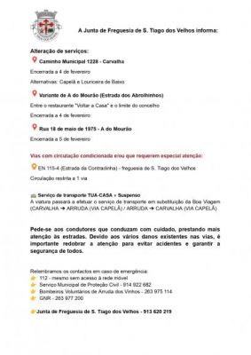 INFO - Estado de Estradas/Servi&ccedil;os