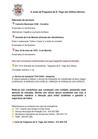 INFO - Estado de Estradas/Servi&ccedil;os