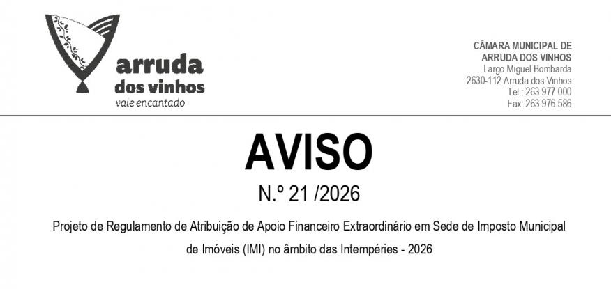 Projeto de Regulamento no &acirc;mbito das Intemp&eacute;ries 2026
