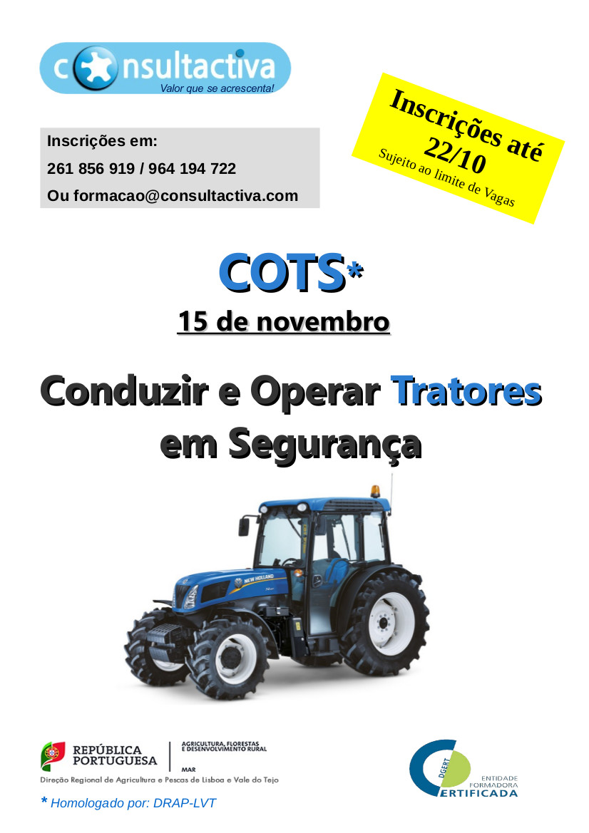 Curso Conduzir e Operar com o Trator em Segurança