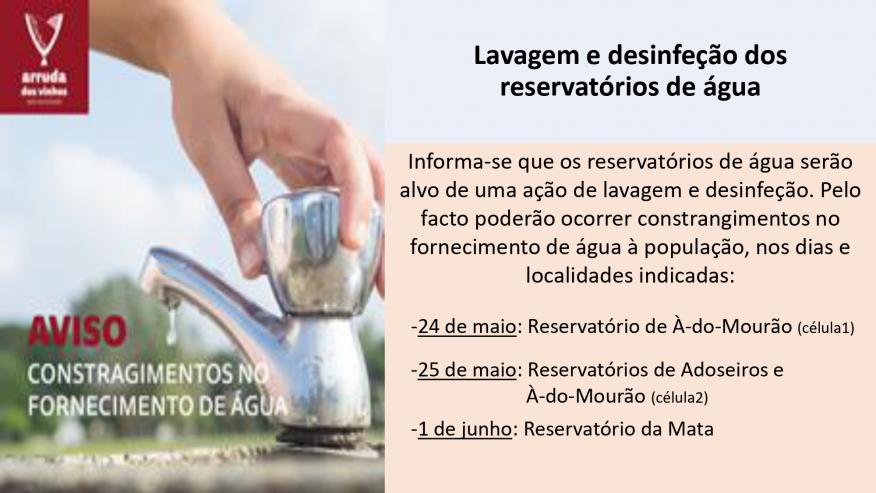 Lavagem e Desinfeção de Reservatórios de Água