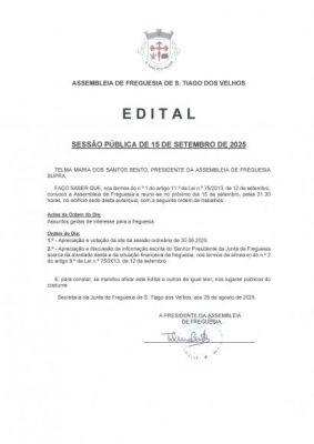 Sessão ordinária da Assembleia de Freguesia